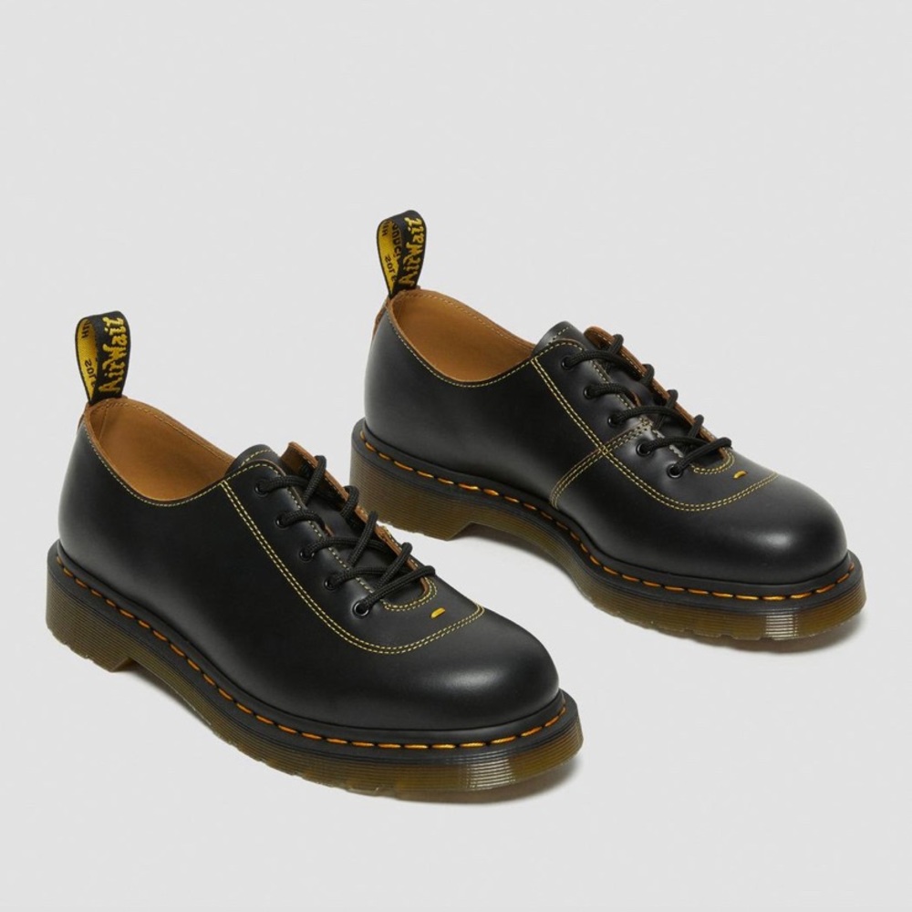 Dr. Martens Glyndon  Vintage Smooth Leather Oxfords with Contrast Stitching